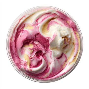 ice cream with yogurt berry parfait blend  isolated on a white background