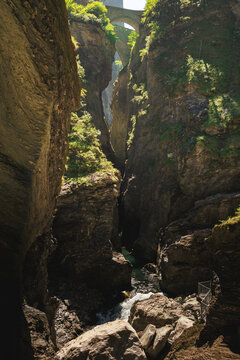 A view into the canyon of Vimala Gorge, Switzerland