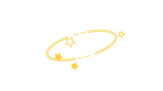 Cartoon Dizzy Stars Spinning Orbit Vector Icon Illustrating Vertigo Confusion Stunned Head Knockout Concept