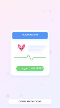 Cute Heart Character Animation for Healthcare and Digital Telemedicine Concepts. 4K