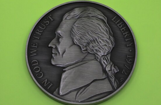 5 cent nickel coin close-up