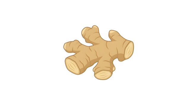 Fresh ginger root vector illustration for culinary healthy food menu design and organic grocery branding assets on transparent background