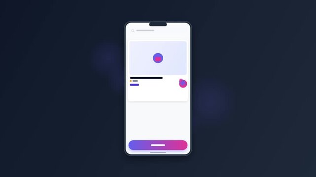 Mobile Application User Interface Design Animation. 4K
