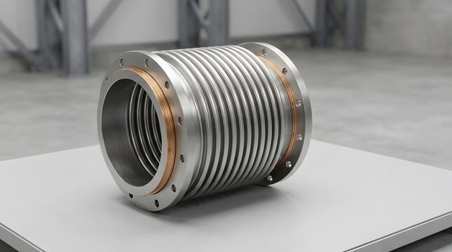 Industrial stainless steel bellows expansion joint with flanged connections