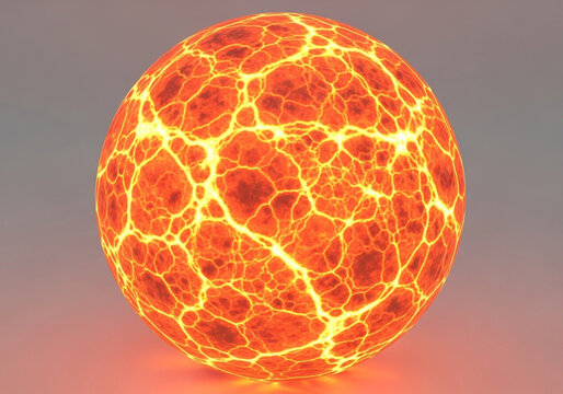 Abstract glowing cracked sphere illustration