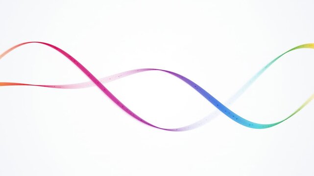 Abstract colorful wave lines flowing on a clean white background