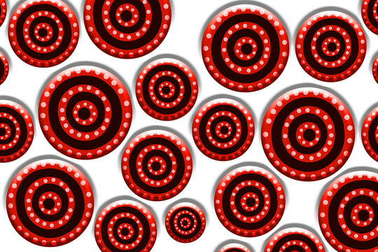 Cyberpunk Skeuomorphic Red Target Ring Matrix PNG