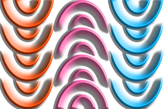 Y2K Skeuomorphic Concentric Semi-Circle Grid PNG Asset