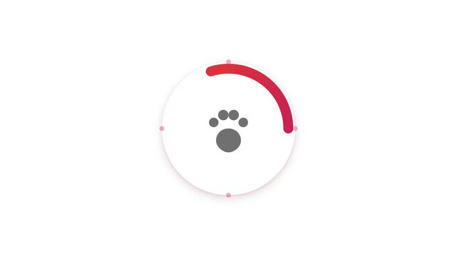 No Pets Paw Dissolve Ring Shield Lock Warning Sign 4K Animation | Seamless Loop