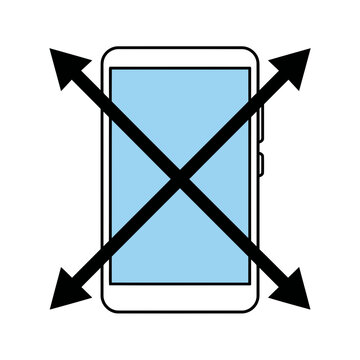 Smartphone with directional arrows