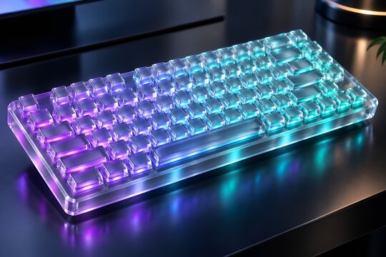 Futuristic Transparent RGB Mechanical Keyboard with Colorful LED Backlight