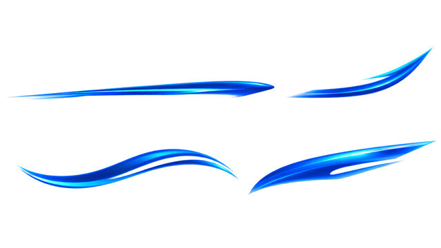 Blue Speed Swoosh Motion Elements for Sports and Technology Design