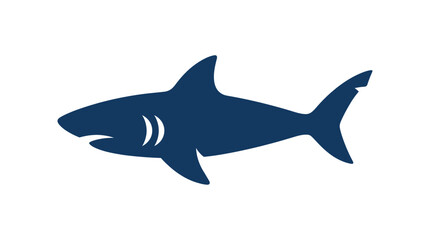 Obraz premium Minimalist Blue Shark Silhouette Graphic Vector Illustration for Marine Wildlife Conservation and Ocean Animal Design Projects