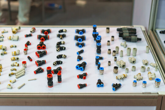 Collection of Industrial Pneumatic Tubing Connectors and Fittings