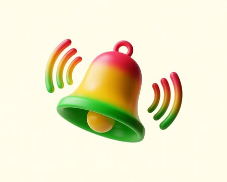 Colorful Jingle Bell with Sound Waves