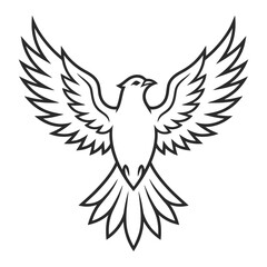 Fototapeta premium Stylized Bird with Open Wings