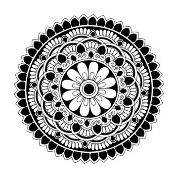 Elegant Floral Mandala Coloring Page