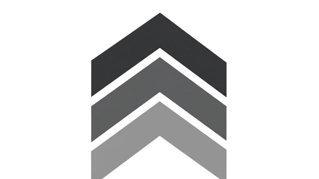 Three stacked upward arrows with gray gradient on white background