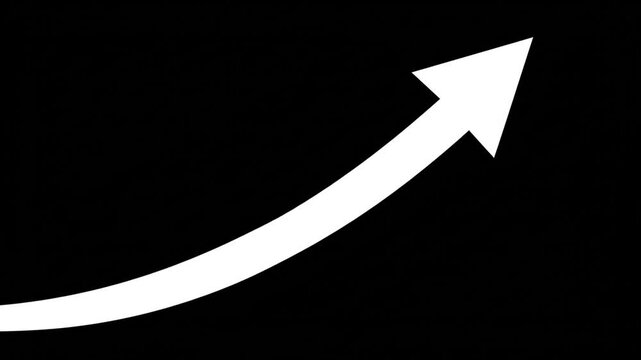 White arrow pointing right in bottom corner on black background