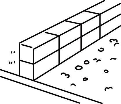 隣地境界ブロック_線画
