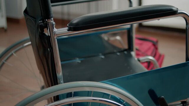 Wheelchair in hospital representing accessibility and healthcare support