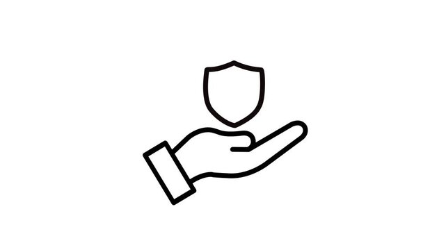 Open empty hand gesture outline vector icon on bright background