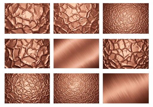 Gleaming Copper Textures: Hammered & Brushed Metal Abstracts
