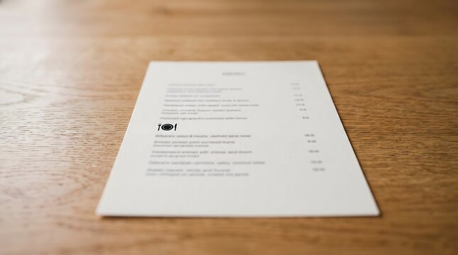 Restaurant menu card with portion size icon highlighted, dining industry adapting to portion conscious trend concept