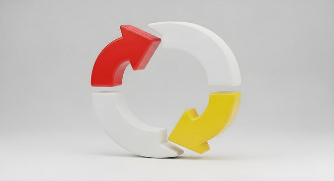 Colorful Circular Arrow Process Diagram Illustrating Continuous Cycle and Workflow Progression for Business Strategy and Optimization Concepts
