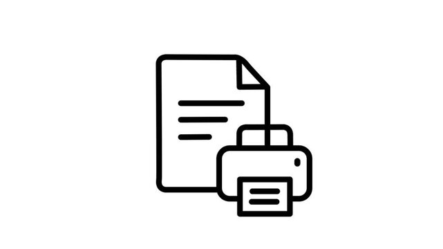 Print document vector icon representing office printing services