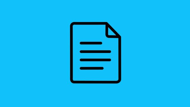 Text document vector icon on vibrant blue background