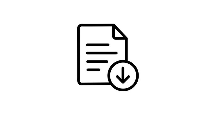 Document download icon vector illustration isolated on white canvas