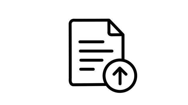 Document upload icon vector graphic isolated on clean white surface