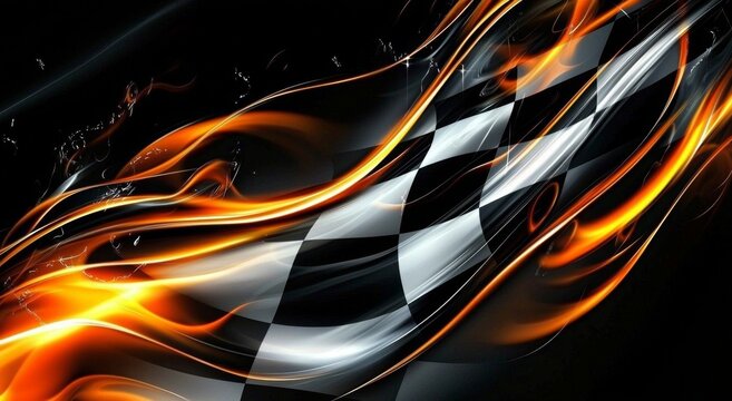 The contrast of the checkered pattern against the dark backdrop is eye-catching.