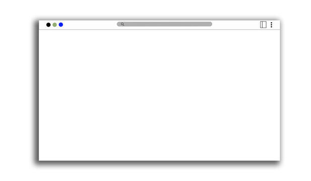 Blank White Web Browser Window Mockup Isolated on Transparent Background