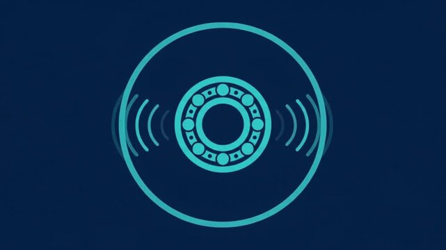 Circular Bearing Icon in Subtle Blue Setting