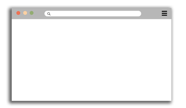 Empty White Internet Browser Display Mockup with Clean Minimal Web Interface Transparent Background
