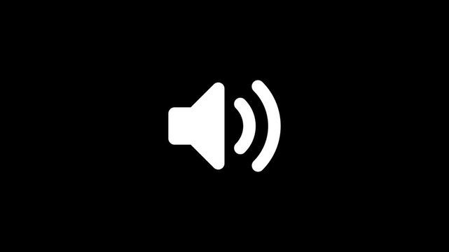 Speaker icon animated on black background, Microphone, sound Voice animated with speaker icon. 