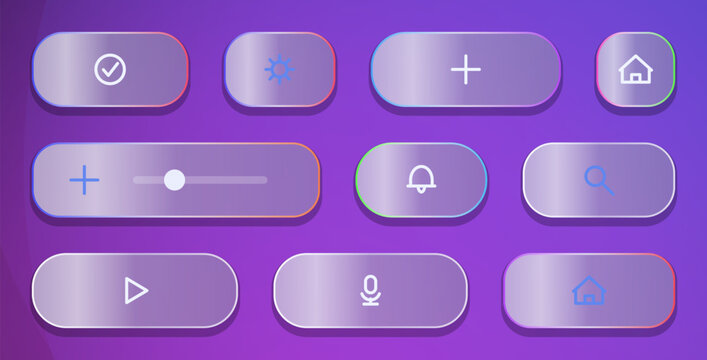 Modern flat ui button icons set with various functions Vector