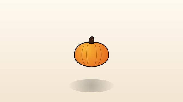 A simple flat vector illustration of a single orange pumpkin isolated on a light background.