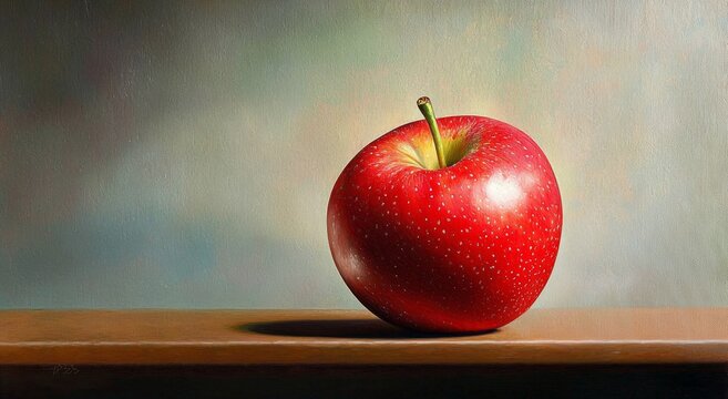 Semi-realistic illustration of a red apple for educational purposes.