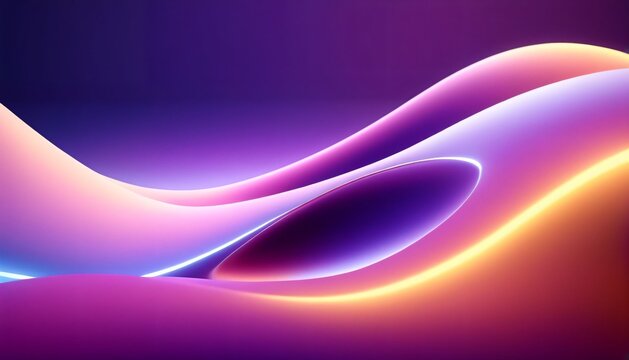 Soft flowing pastel waves with luminous purple and golden edges