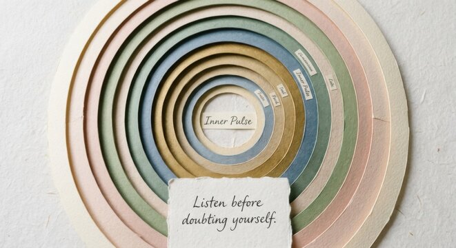 Concentric Paper Rings with Inspirational Message and Inner Pulse Label