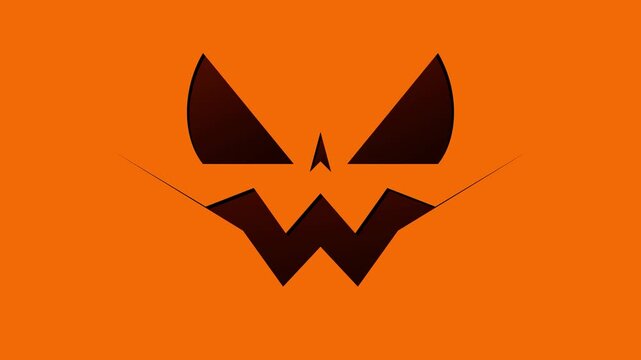 Halloween pumpkin faces pattern on orange background