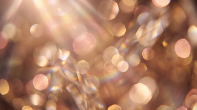 Soft focus abstract background with warm golden and rose gold bokeh lights for elegant designs