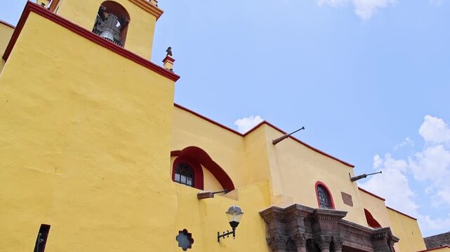 Parroquia de San Juan Bautista Yellow Facade Bell Tower San Juan del Rio