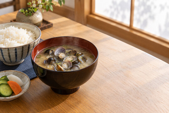 Japanese Freshwater Clam Miso Soup Breakfast