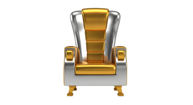 Luxurious Gold and Silver Throne Chair with Modern Design for Elegant Interior Decor