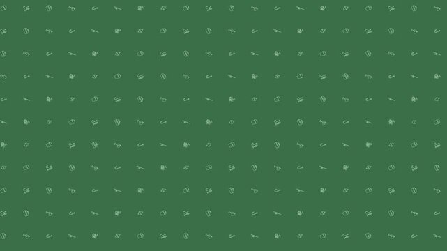 Dark Green Fishing Themed Pattern 4K 60FPS seamless Looping Video Background