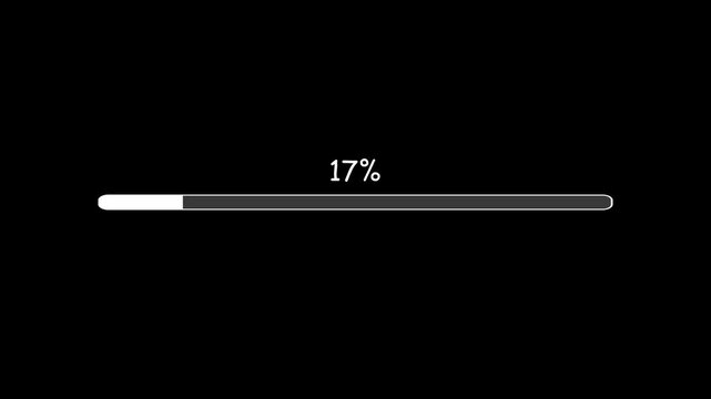 Loading bar 100 percent completion animation, 30 seconds progress meter graphic, system download status overlay